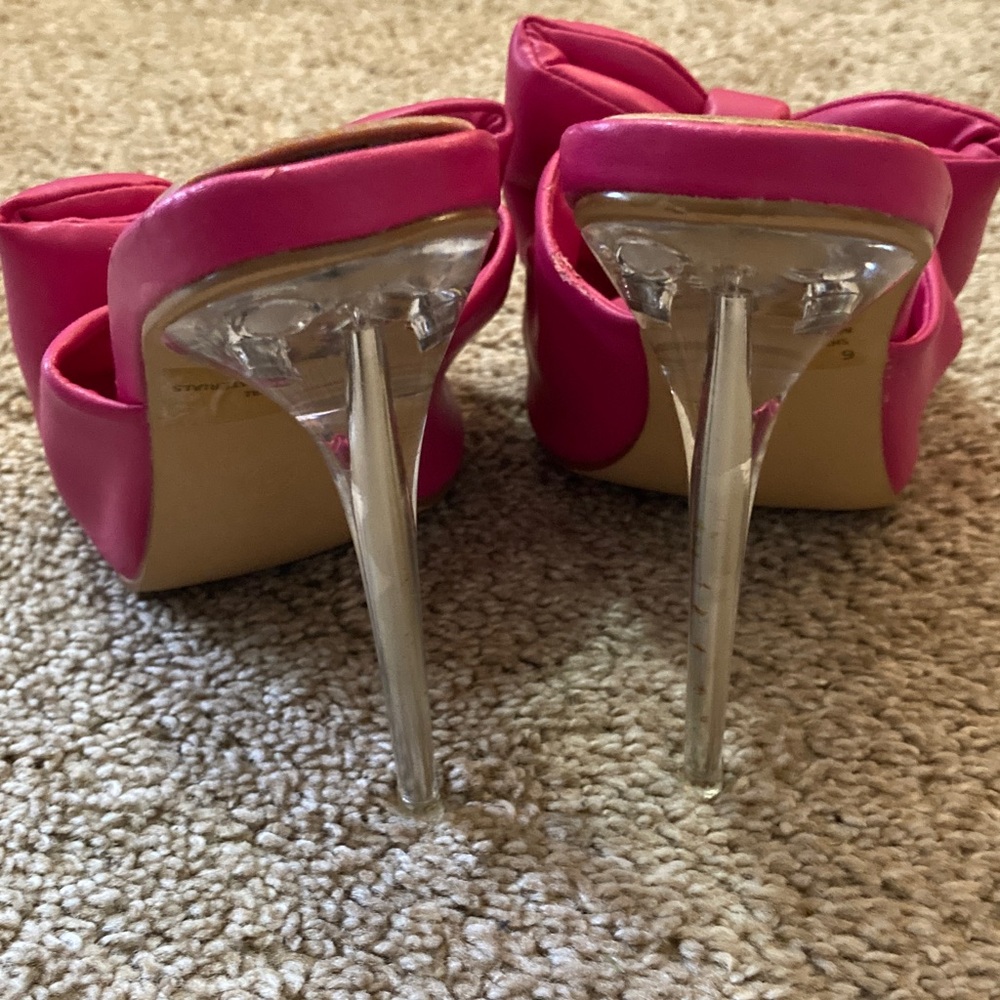 Lemonade Pink Bow Heeled Sandals - Picture 5 of 8